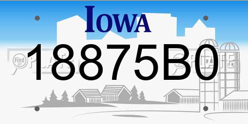 18875B0 Iowa License Plate