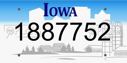 1887752 Iowa License Plate