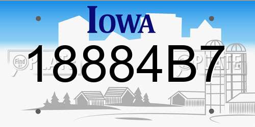 18884B7 Iowa License Plate