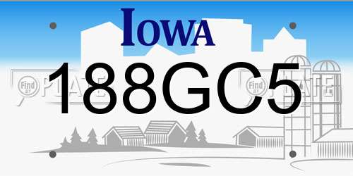 188GC5 Iowa License Plate