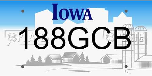 188GCB Iowa License Plate