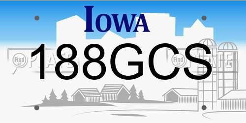 188GCS Iowa License Plate