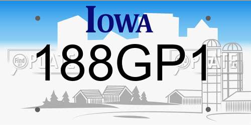 188GP1 Iowa License Plate