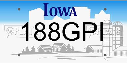 188GPI Iowa License Plate