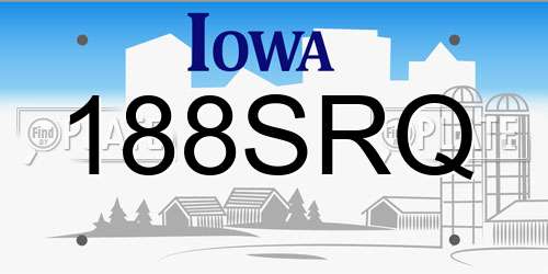 188SRQ Iowa License Plate