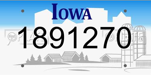 1891270 Iowa License Plate
