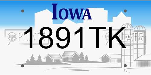 1891TK Iowa License Plate
