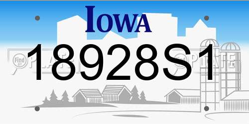 18928S1 Iowa License Plate