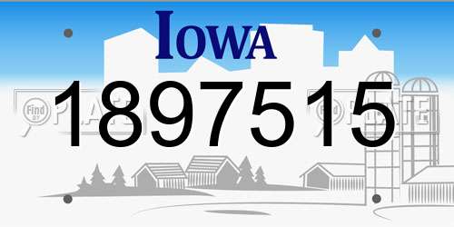 1897515 Iowa License Plate