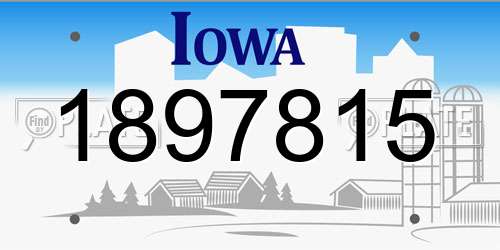 1897815 Iowa License Plate