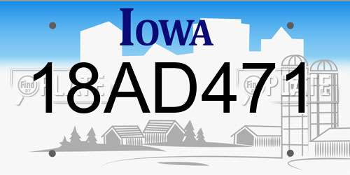18AD471 Iowa License Plate
