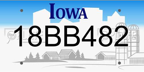 18BB482 Iowa License Plate