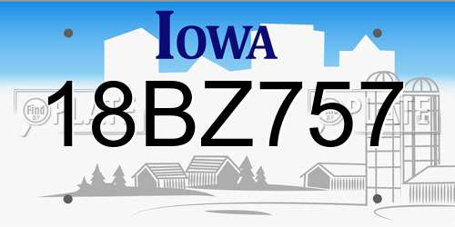 18BZ757 Iowa License Plate