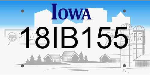 18IB155 Iowa License Plate