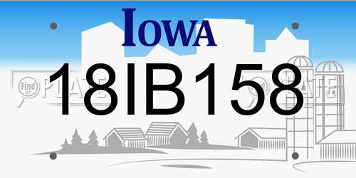 18IB158 Iowa License Plate