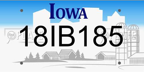 18IB185 Iowa License Plate