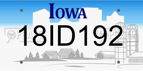 18ID192 Iowa License Plate