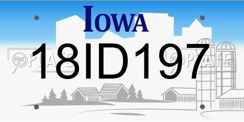 18ID197 Iowa License Plate