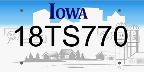 18TS770 Iowa License Plate
