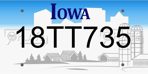 18TT735 Iowa License Plate