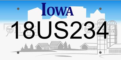 18US234 Iowa License Plate