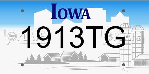 1913TG Iowa License Plate