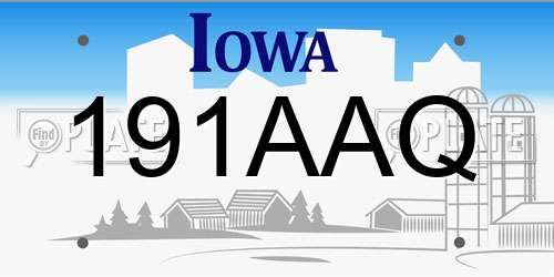 191AAQ Iowa License Plate