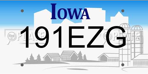 191EZG Iowa License Plate