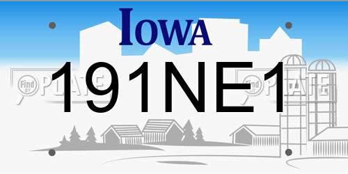 191NE1 Iowa License Plate