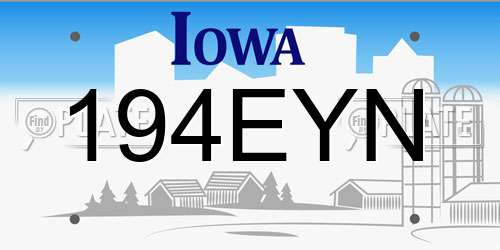 194EYN Iowa License Plate