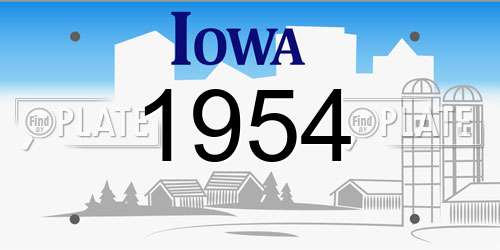 1954 Iowa License Plate