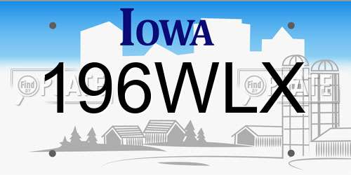 196WLX Iowa License Plate