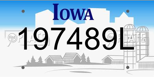197489L Iowa License Plate