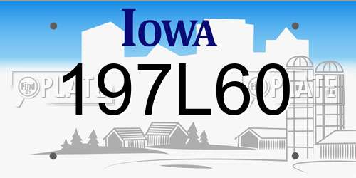 197L60 Iowa License Plate