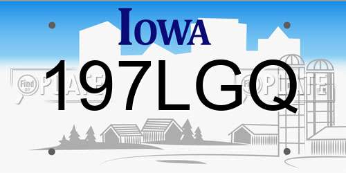 197LGQ Iowa License Plate