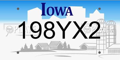 198YX2 Iowa License Plate