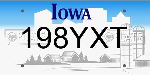 198YXT Iowa License Plate
