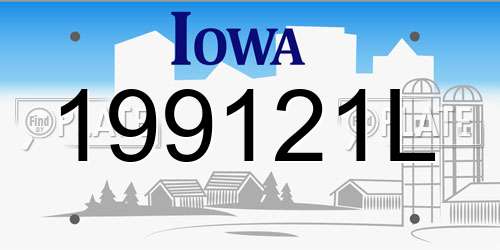 199121L Iowa License Plate