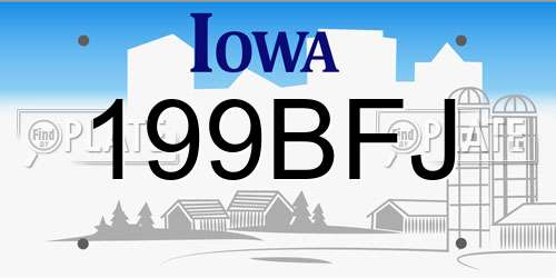 199BFJ Iowa License Plate