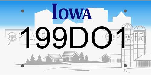 199DO1 Iowa License Plate