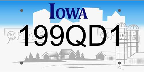 199QD1 Iowa License Plate