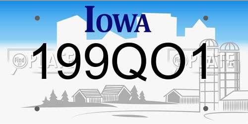 199QO1 Iowa License Plate