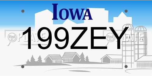 199ZEY Iowa License Plate