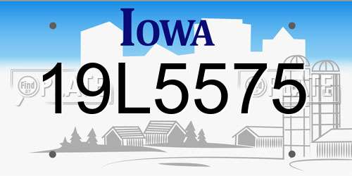 19L5575 Iowa License Plate