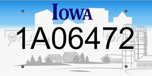 1A06472 Iowa License Plate