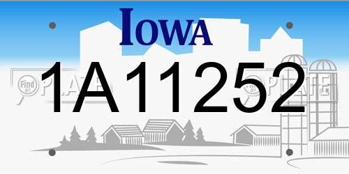 1A11252 Iowa License Plate