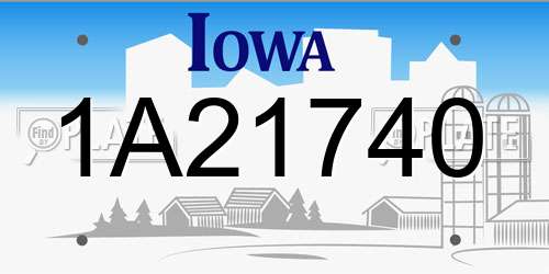 1A21740 Iowa License Plate