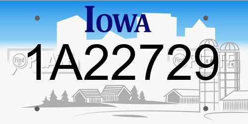 1A22729 Iowa License Plate