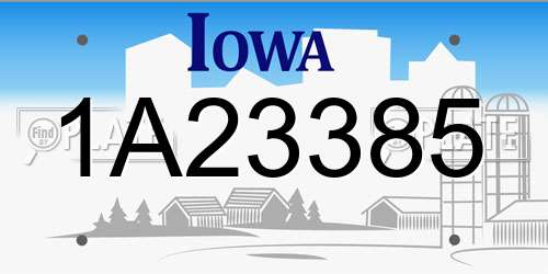 1A23385 Iowa License Plate