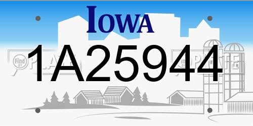 1A25944 Iowa License Plate